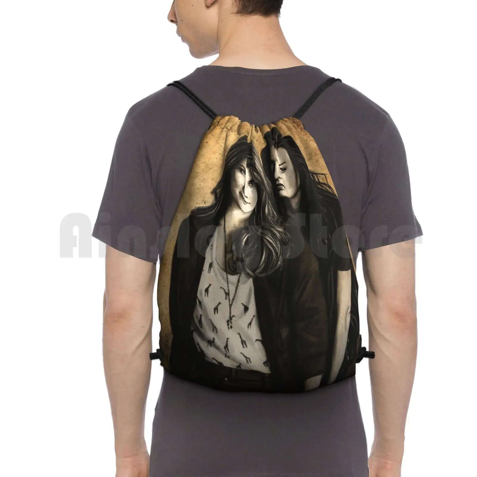 

Carmilla Backpack Drawstring Bag Riding Climbing Gym Bag Carmilla Laura Youtube Vampire Love Romance Charcoal Girls Womens