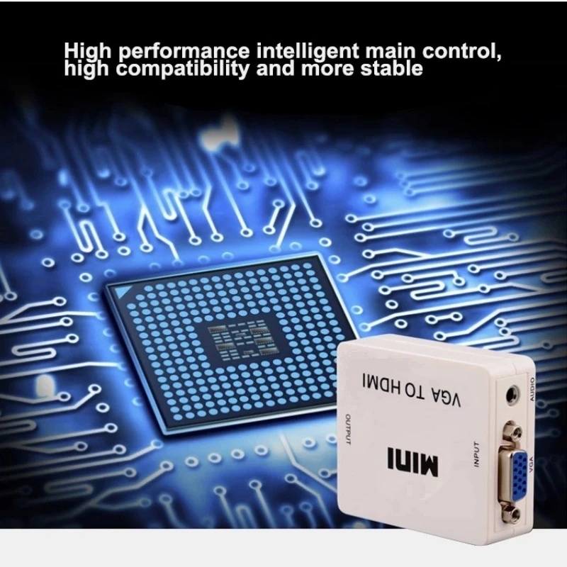 Mini VGA to HDMI Converter With Audio VGA2HDMI 1080P Adapter Connector For Projector PC Laptop to HDTV with usb cable