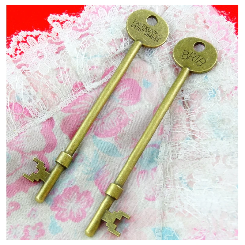 8pcs 95*19MM key pendant key charms Antique Bronze Plated Jewelry findings key accessories