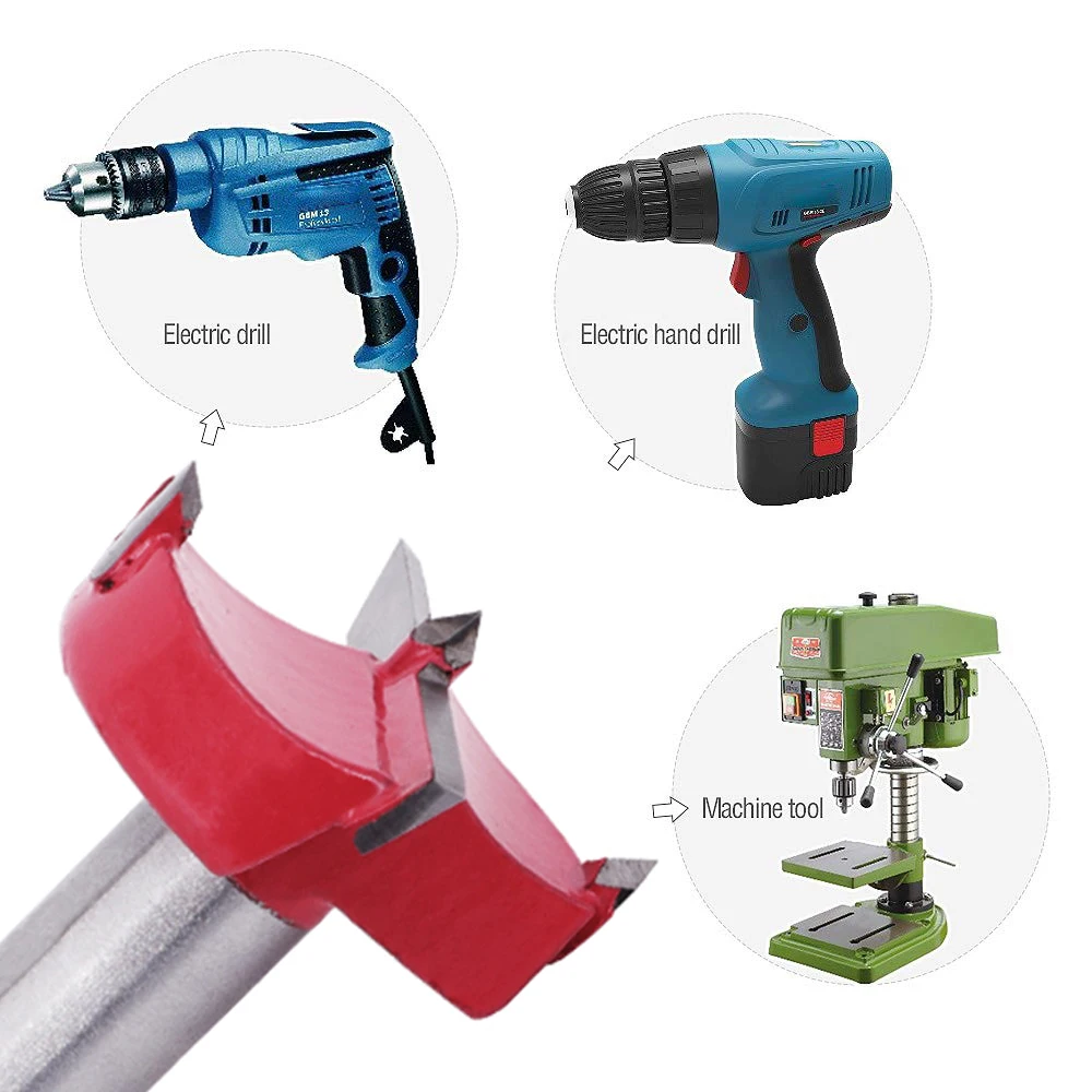 15mm-60mm Forstner Carbon Steel Boring Drill Bits Woodworking Carbide Tip Forstner Bits Forstner Bit Boring Hole Saw Cutter D30