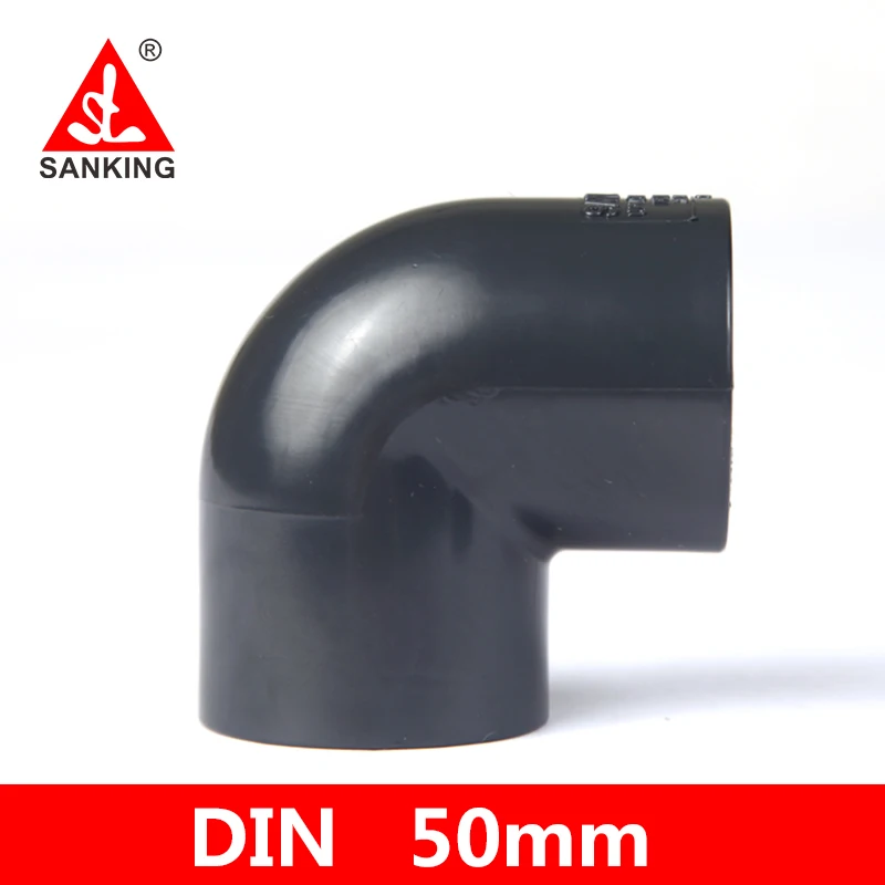 Sanking  UPVC 50mm 90 Degree Elbow Garden Irrigation System Fittings Aquarium Tank Tube Adapter  Aquarium Tank Water Pipe