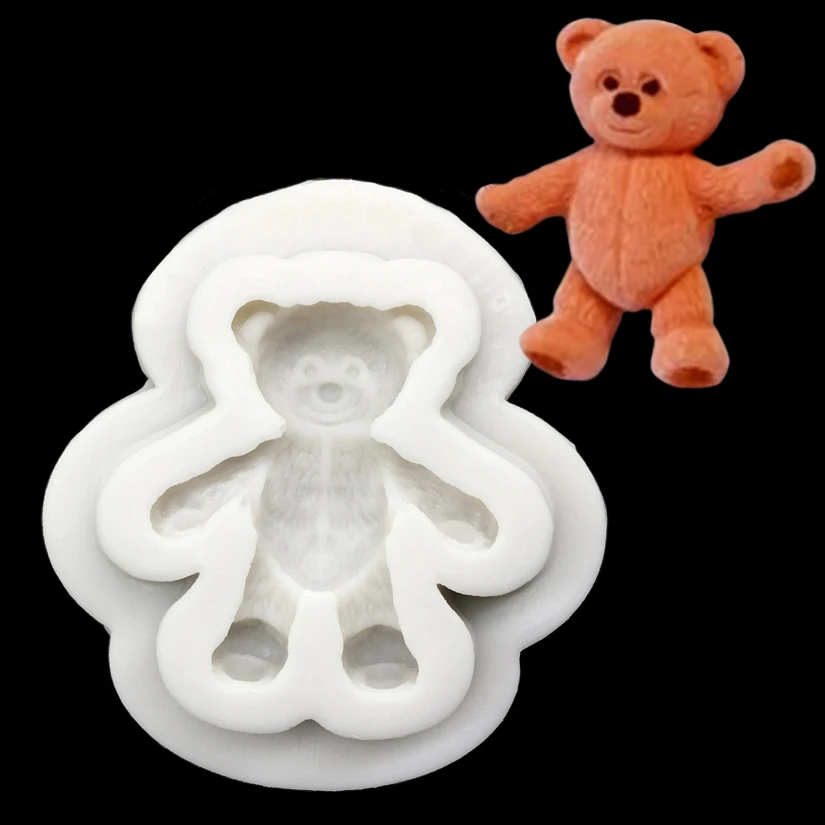 Teddy Bear Silicone Sugarcraft Mold Fondant Cake Decorating Tools Candy Clay Cupcake Chocolate Baking Mold