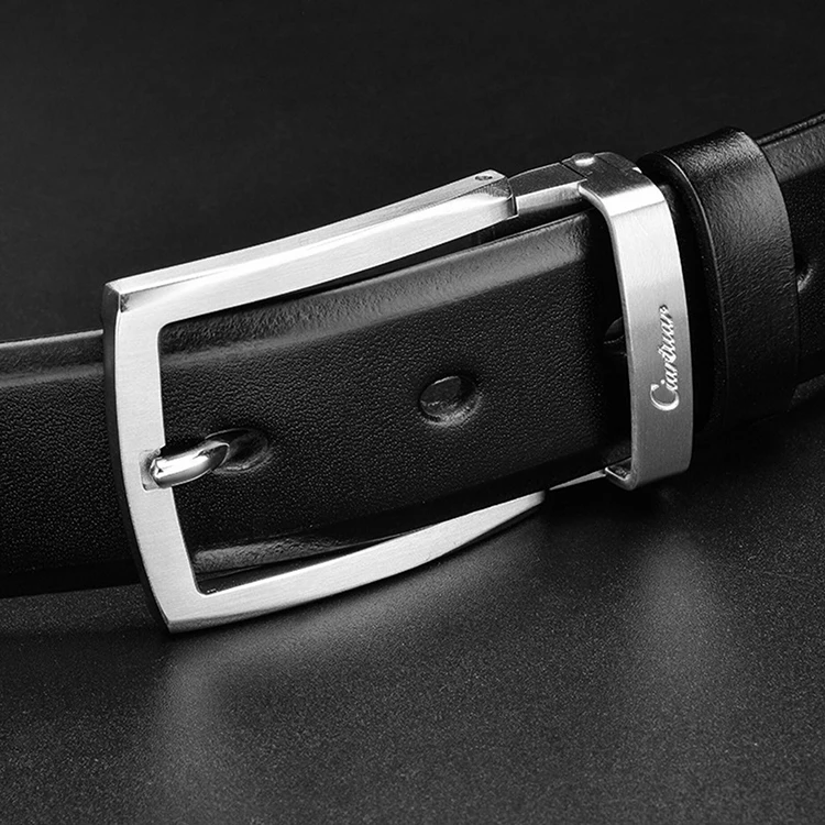 2026 new design belt high quality  men belt genuine leather strap trousers first layer ciartuar brass pin buckle