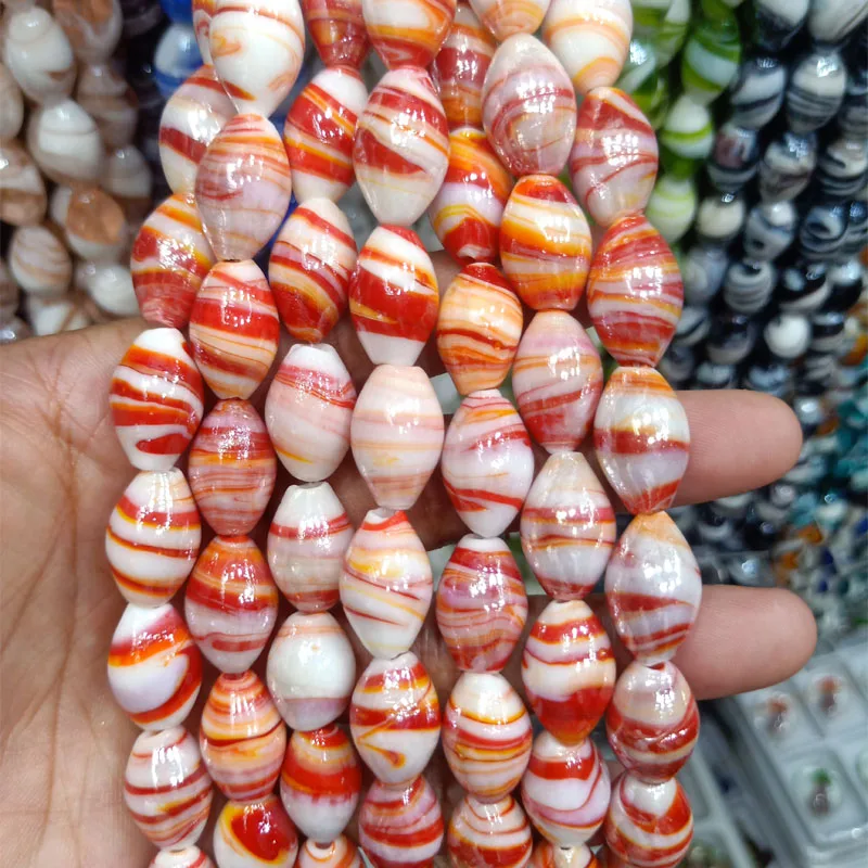 15 sztuk/partia 12x18mm ręcznie robione koraliki Lampwork do tworzenia biżuterii DIY luźne koraliki Lampwork bęben pasuje bransoletka naszyjnik