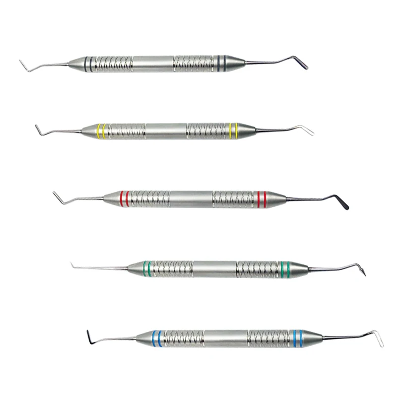 5 sztuk Dental Composite żywica wypełnienie łopatka tytanu Plated głowy gruby uchwyt żywicy wypełniacz zestaw narzędzi do napraw narzędzie