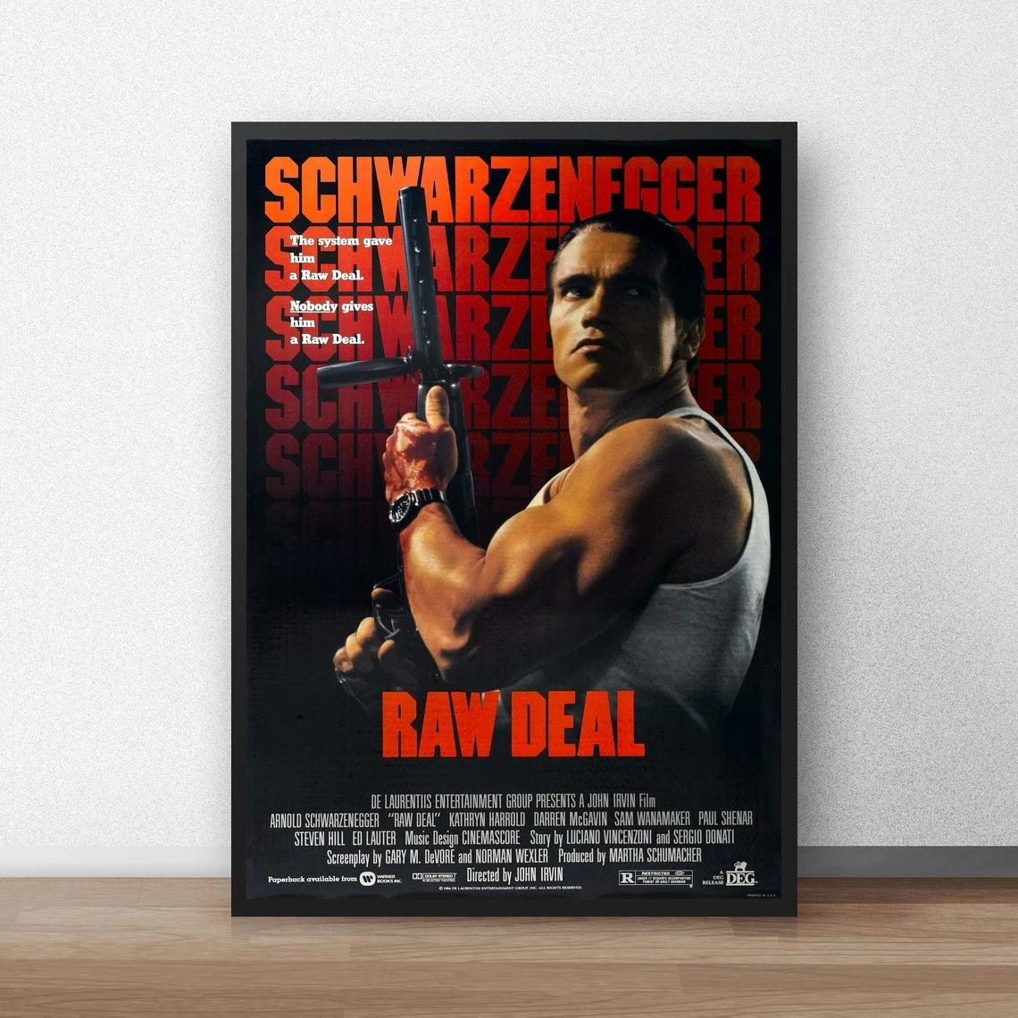 Raw Deal Arnold Schwarzenegger Classic Movie Poster Canvas Art Print Home Decoration Wall Painting ( No Frame )