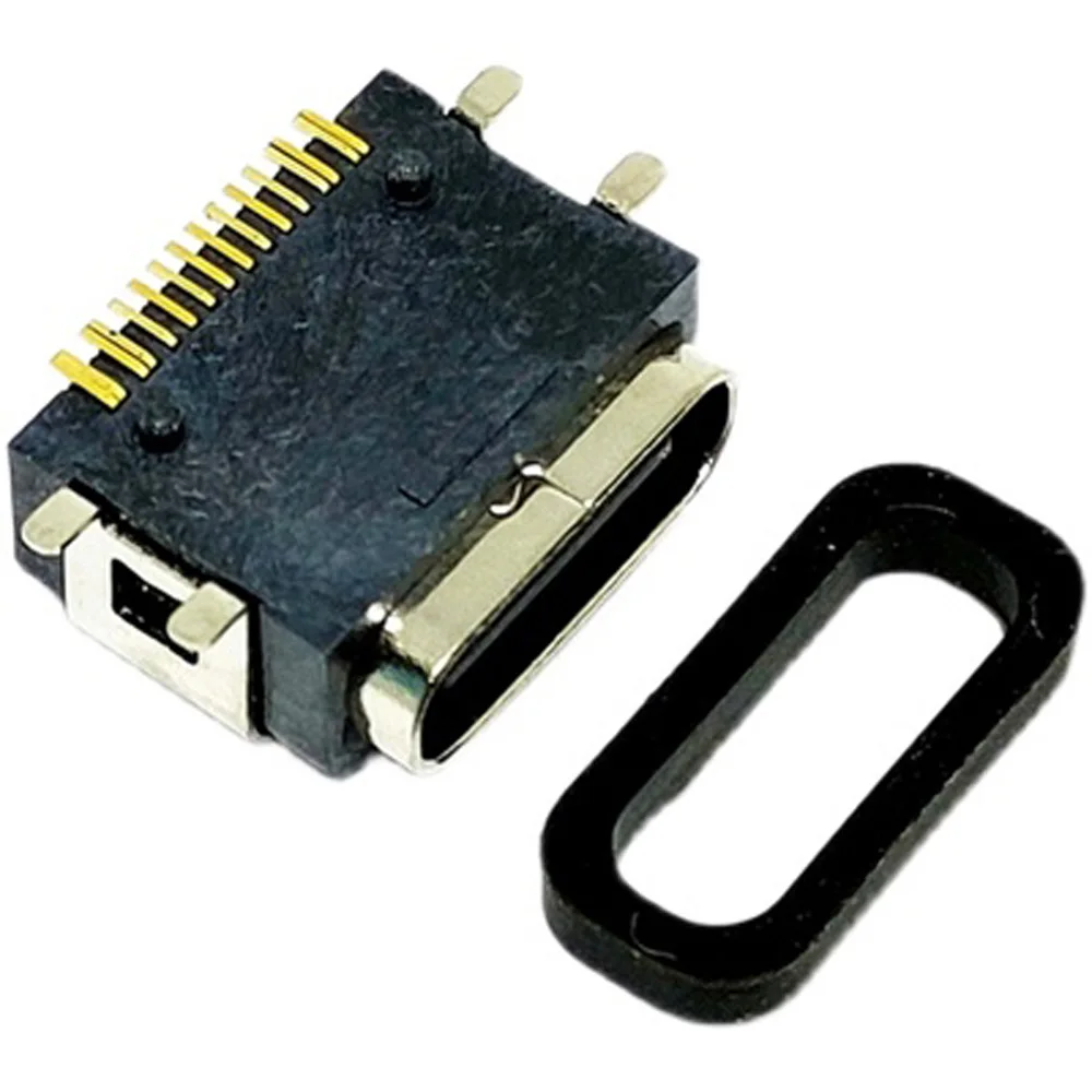 Tomada de conector tipo-c micro usb3.1, conector fêmea de 16 pinos smt à prova d'água ipx7, soquete de carregamento para samsung lenovo etc, 20 peças