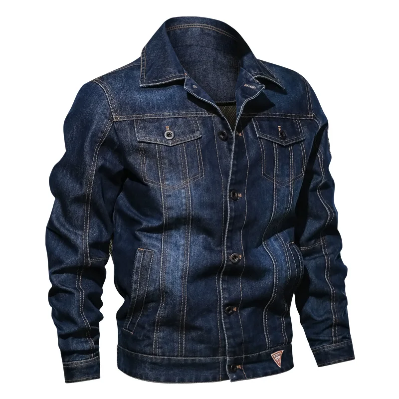 Men\'s Solid Denim Jacket 2023 Spring Autumn Casual Slim Fit Bomber Jackets Male Jean Jacket Outwear Male Cowboy Plus Size 4XL