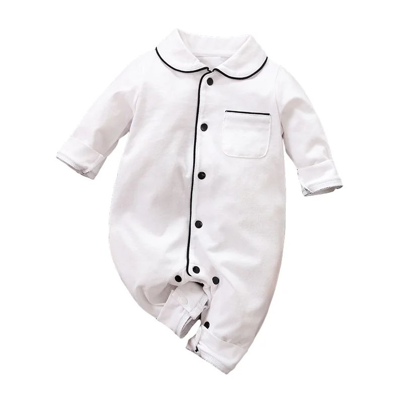 Newborn Baby Girl Boy Rompers Cotton Autumn Spring Infant Toddler Homesuit Bebe Jumpsuit With Collar Pocket Ropa Baby Clothes