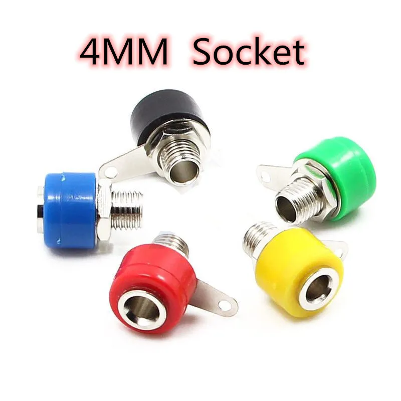 

10PCS 4mm Banana Plug Adapter Binding Post Banana Jack Socket Red Green Yellow Black Blue