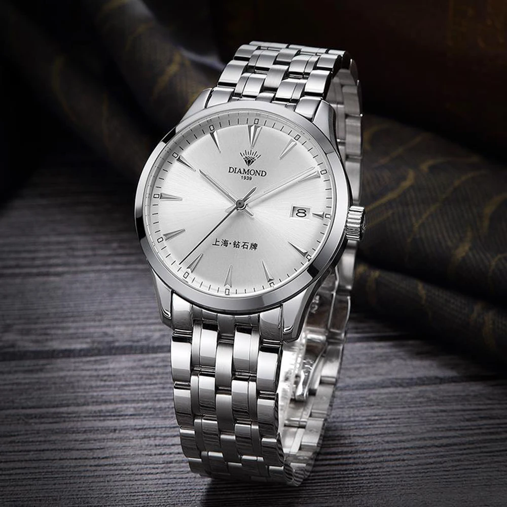 Shanghai Diamond Watch Automatic Mechanical Wristwatches 38mm Dress Watches Men Stainless Steel Sapphire Luminous Clocks 2022