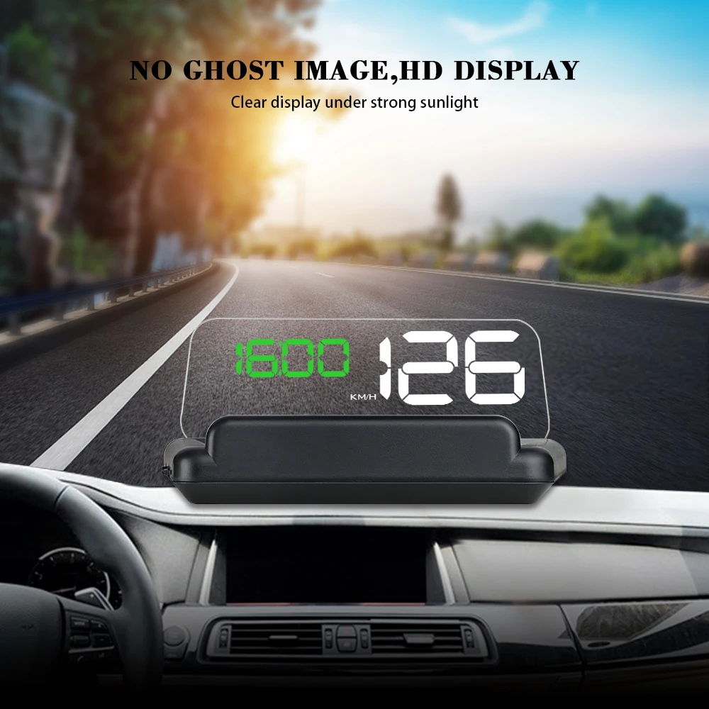 

HUD Mirror Car Head Up Display C500 Windshield Speed Projector Security Alarm Water temperature Overspeed RPM Voltage Clock