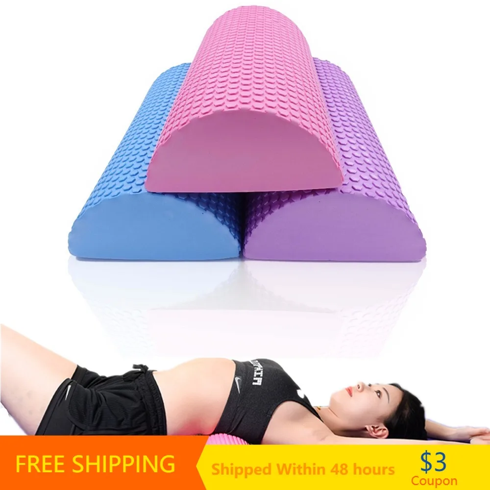 30-45cm Half Round EVA Massage Foam Roller Yoga Pilates Fitness Equipment Balance Pad Yoga Blocks With Massage Floating Point