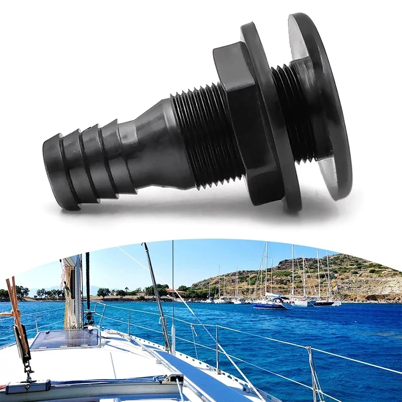 3/4 Inch Hose Plastic Thru-Hull Bilge Fitting Bilge Pump Drain Vent Hose Fitting for Boats Marine Yacht RV Camper Truck