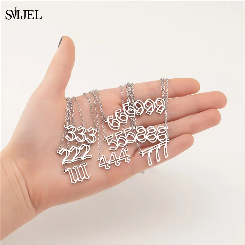 Lucky 777 Angel Number Necklace 111 222 333 444 555 666 888 999