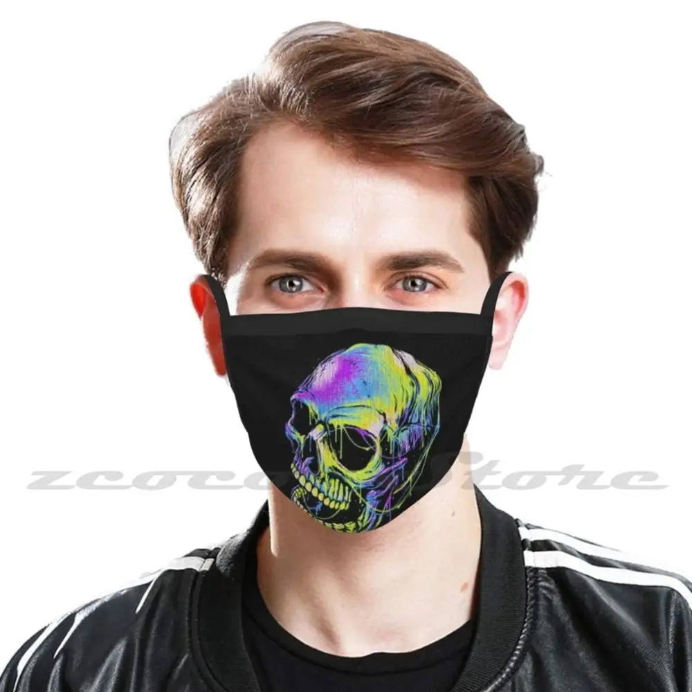 Skull , Funny Halloween Pumpkin Gift Idea Essential , Funny Halloween , Gift Mask Cloth Washable Diy Filter Pm2.5