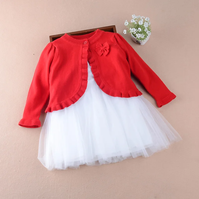 3-36month Red Baby Girls Jacket Little Girl Pink Yellow Cardigan Shawl Baby Girls Clothes for 1 2 3 Years Old OGC215403