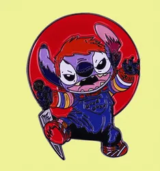 Chucky Good Guy doll 626 Alien dog little monster Halloween Killer enamel pin humor Parody Fan Art brooch jewelry