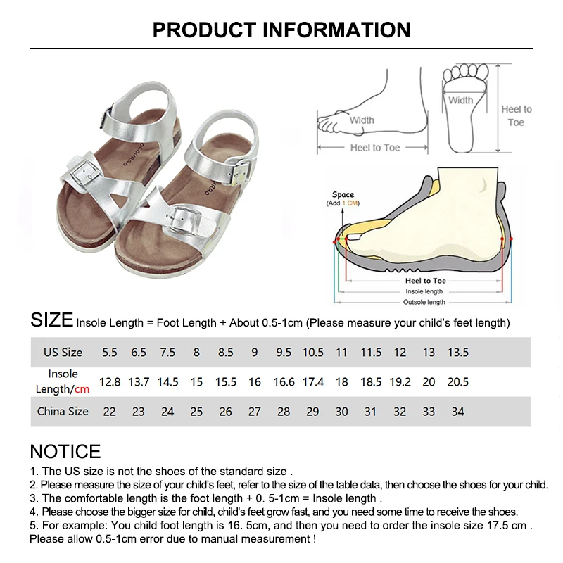 Summer Kids Girls Gladiator Sandals PU Leather Printing Strip Beach Shoes for Children Girls Soft Comfortable Cork Roman Sandals