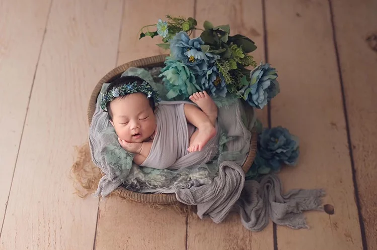 Bandeau de Sauna à Fleurs pour Bébé, Accessoires de Photographie Faits à la Main, pour Studio de ix, pour Nouveau-Né