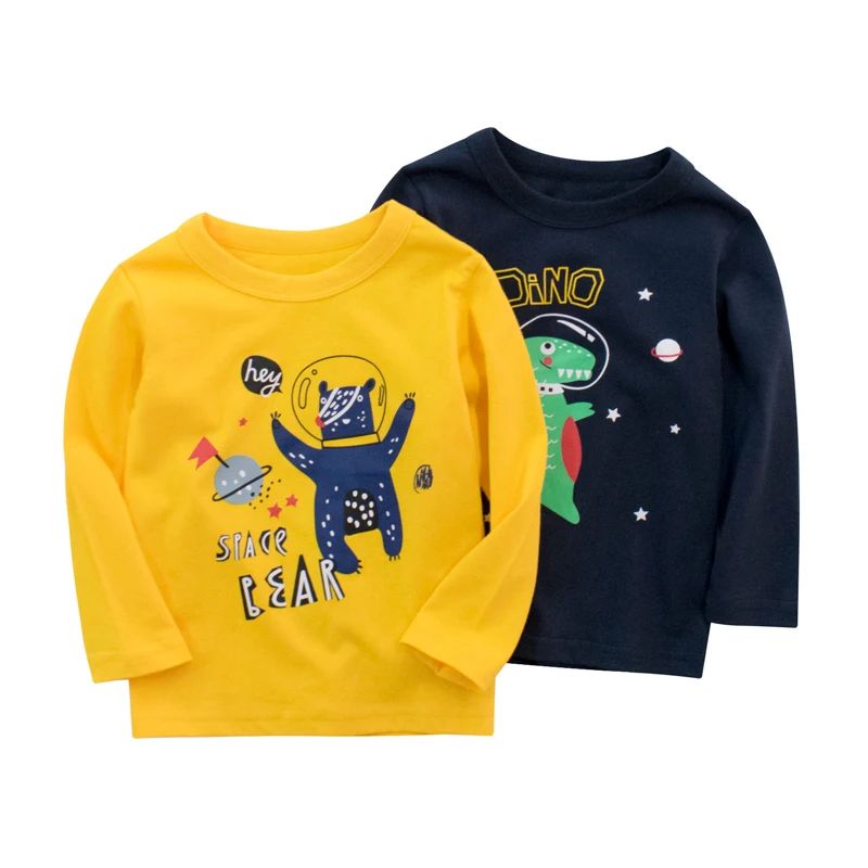 2Pieces Boys Girls Unisex Cotton Sweatshirt Crocodile Car Bear Dinosaur Graphic Slogan Twins Kid Long Sleeve Pullover Child Tops