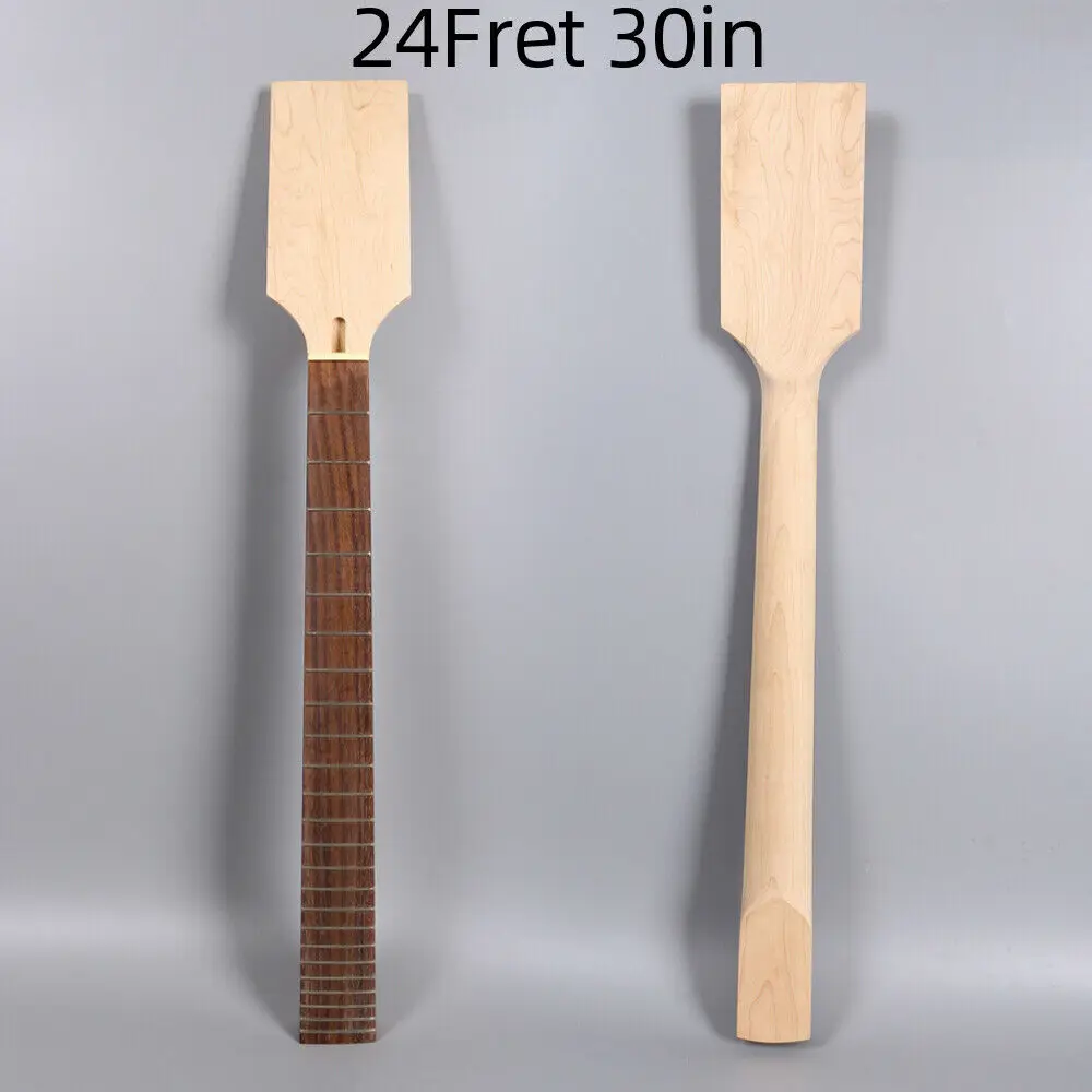 

New Bass Guitar Neck 24 Fret 30 inch Maple Rosewood Fretboard Short Scale Paddle