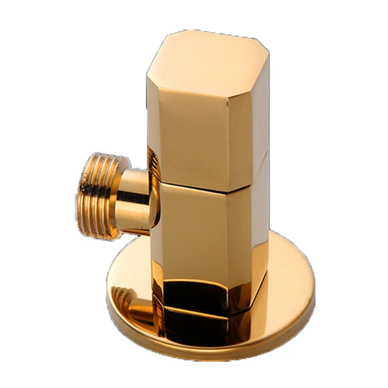 Luxury Gold Angel Valve Bathroom Wall Mount Toilet Tank Water Supply Valves WC Brass Stopper Kitchen Sink Tap Filling Diverter