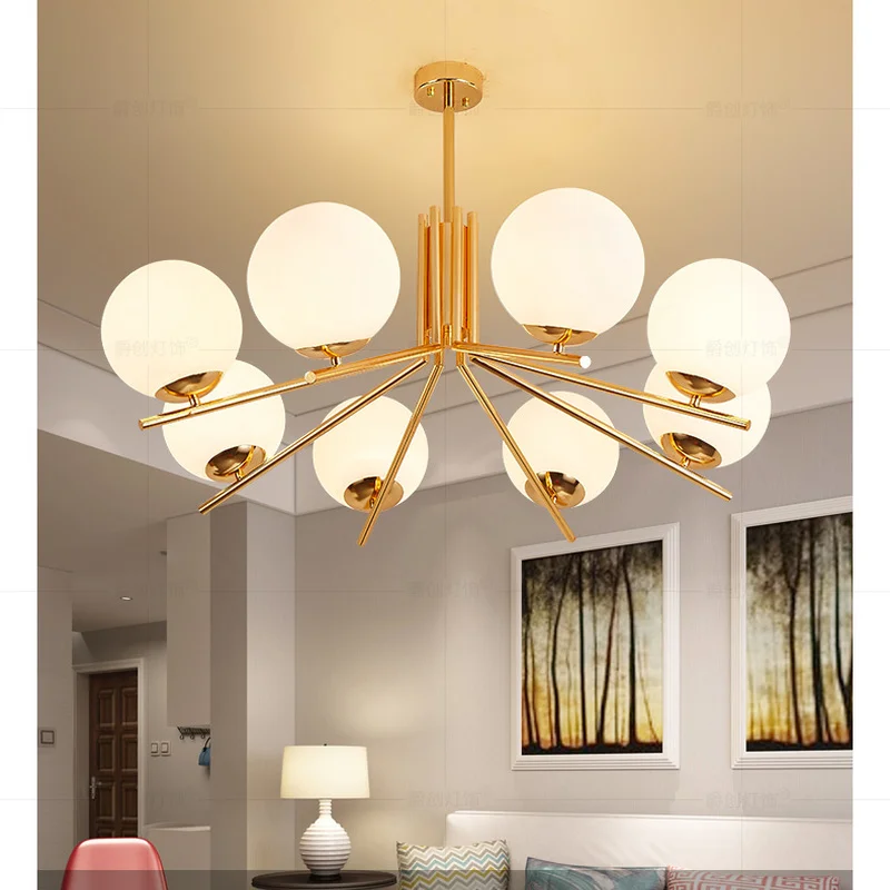 

Modern Nordic Globes LED Chandelier Plate Gold Living Room Chandelier Lighting Lustre E27 Pendant Chandelier Indoor Lighting