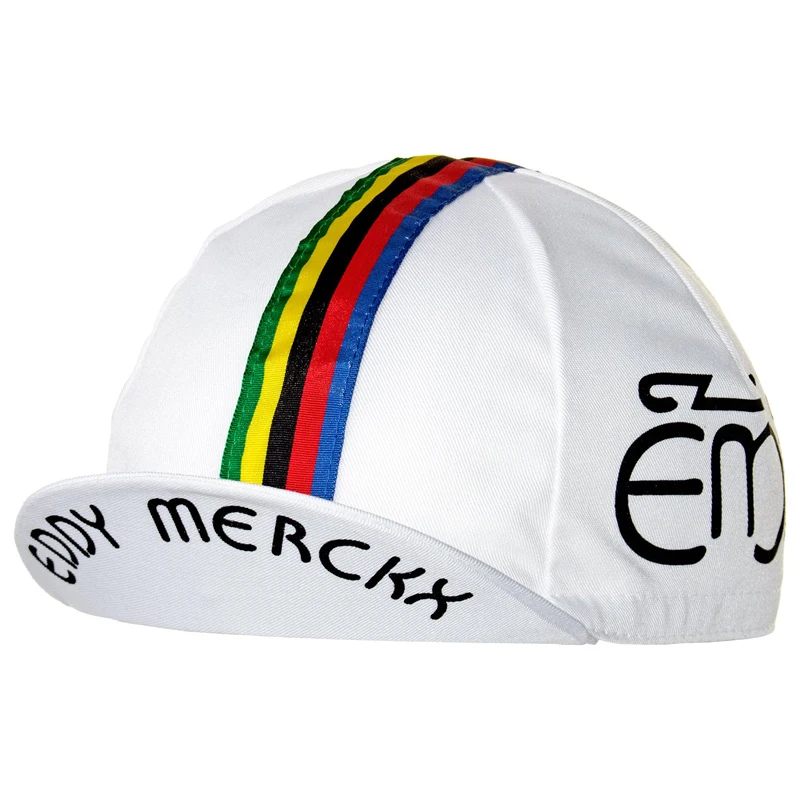 Vintage Eddy Merckx Cycling Cap White/Black Bike Hat One Size Fits Most