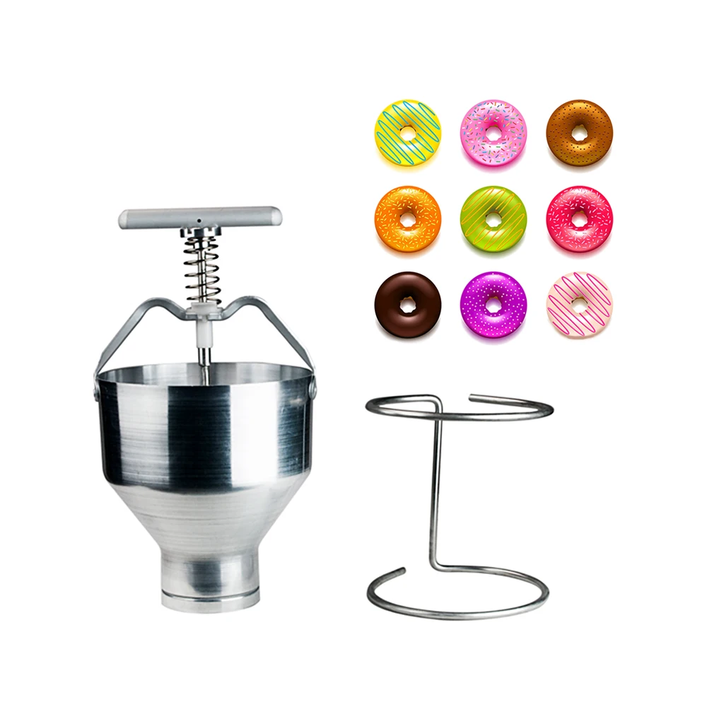 

Manual Donut Depositor Batter Dispenser Dropper Plunger Dough Hopper Home DIY Cake Pastry Baking Tools Bakeware Kitchenware