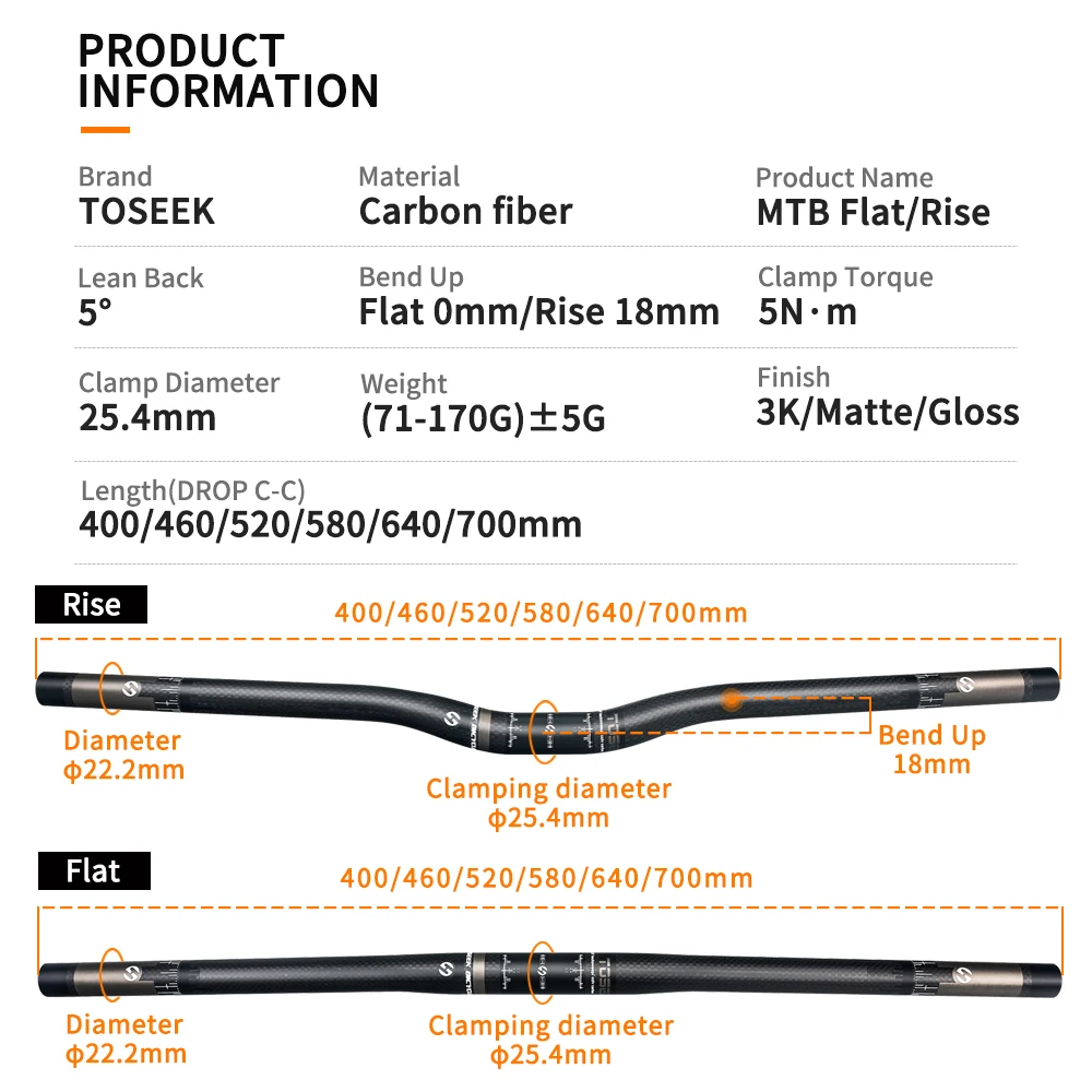 Toseekマット3 3kカーボンハンドルバー幹25.4ミリメートルキッズバイクマウンテンmtb自転車折りたたみ上昇またはフラットハンドルバー