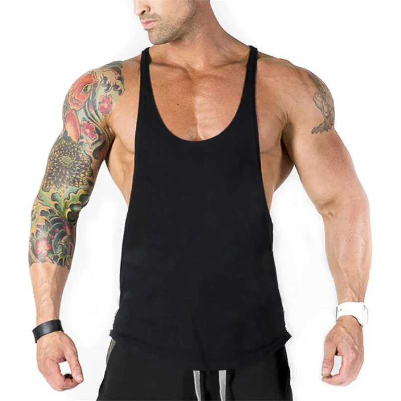 New Summer Mens Tank Top Fitness Clothing sleeveless shirt Y back Bodybuilding undershirt Cotton gym Stringer singlets