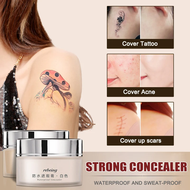 Tattoo Concealer 2-Colored Toned Waterproof Cover Scar Birthmarks Cream Makeup Tattoo concealer MPwell