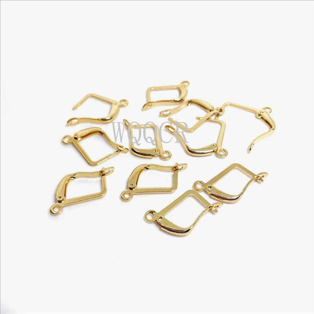 

50pcs/lot French Earring Hooks Lever Back Open Loop Setting for DIY Earring Clips Clasp Jewelry Making Supplies Accessories