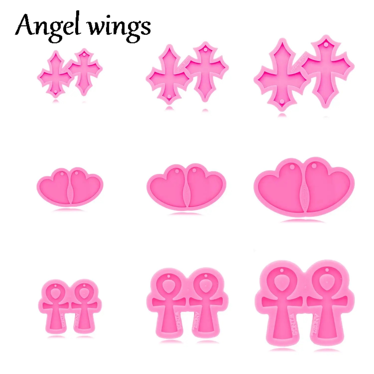 DY0321 Cross shapes Earrings Resin Mold, Art DIY Silicone Craft Molds, Heart Love Mould To for Epoxy Resin Jewellery Making