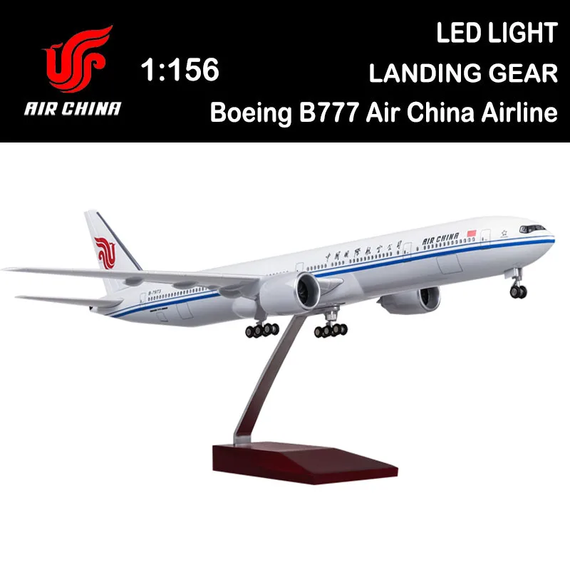 

47CM 1/156 Airplane Boeing B777 Dreamliner Aircraft Air China Airlines Model with Light Diecast Plane Airliner Toy Boys Kid Gift