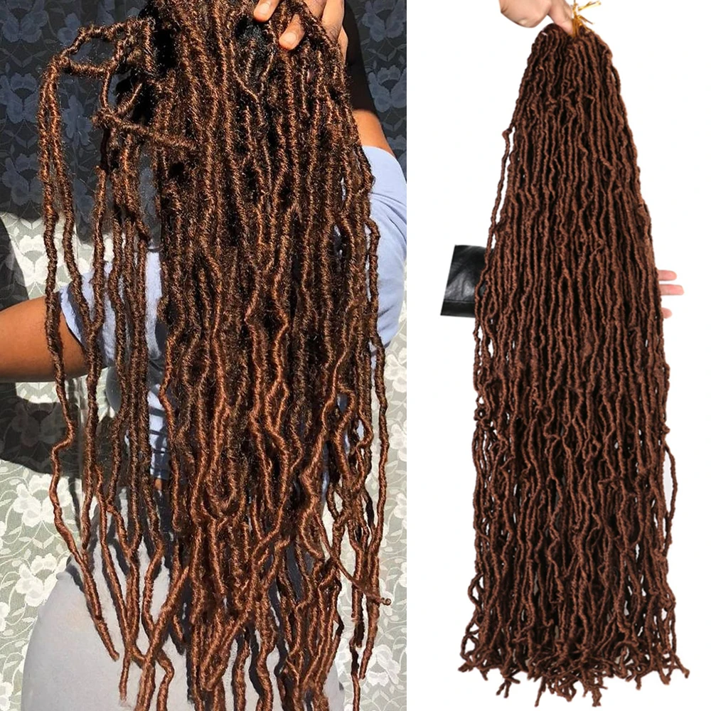 Saisity Ombre Synthetic Faux Locs Crochet Hair 36Inches Long Brainding Hair Extensions Natural Soft Locs Crochet Braids Hair