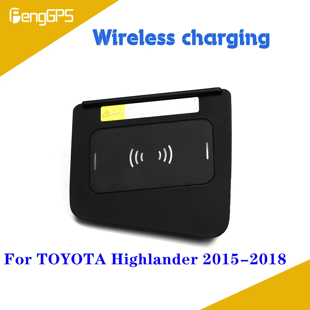 Quick Wireless Charger For Toyota Highlander 2015 2016 2017 2018 Fast Mobile Phone 10W Hidden Car Dashboard Holder Charging Pad