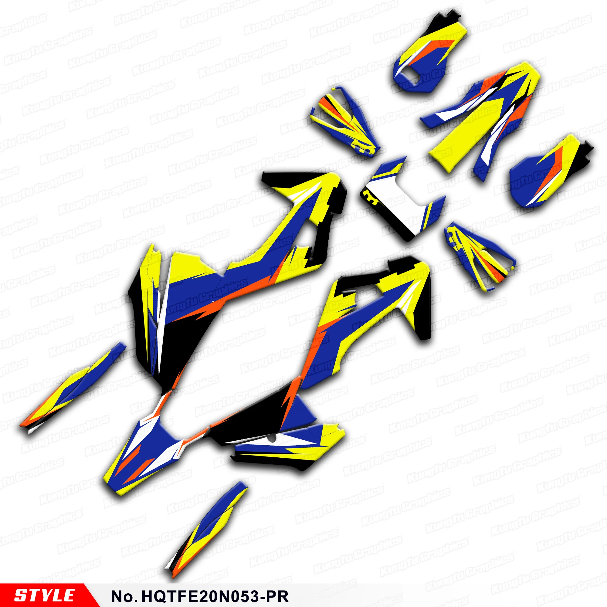 

AFTERMARKET MX Decals for Husqvarna TE 150i 250i 300i FE250 FE350 FE450 FE501 FE 250 350 450 501 20 to 22, HQTFE20N053-PR