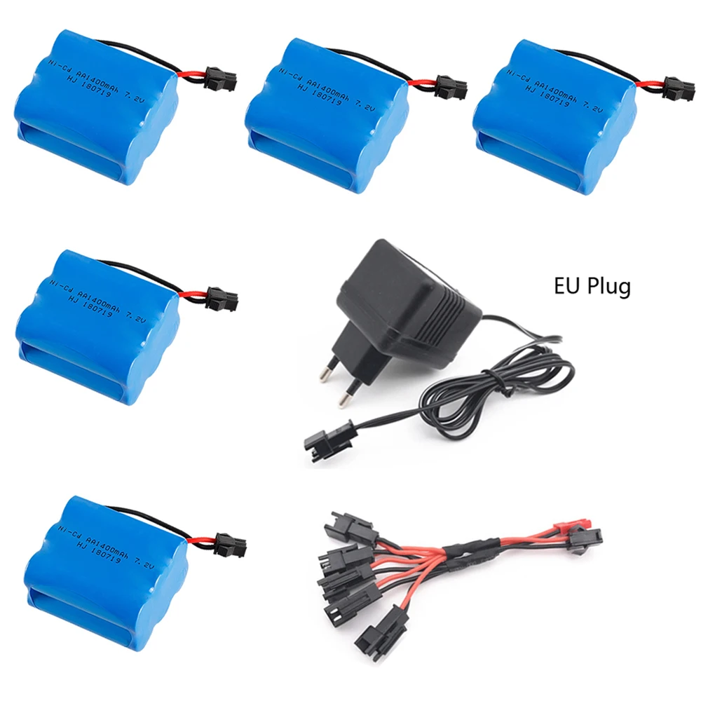 7.2V 1400mah NI-CD Battery with Charger For toys Cars Tanks Trains Robots Boats Guns AA 700mah 7.2 V RC Battery T Model