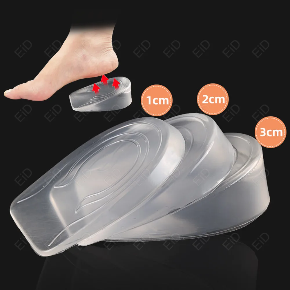 1-3cm Invisible Height Increase Insole Soft Silicone Gel Insoles for heel spurs pain Foot Massager Care cushion Half Heel Insole