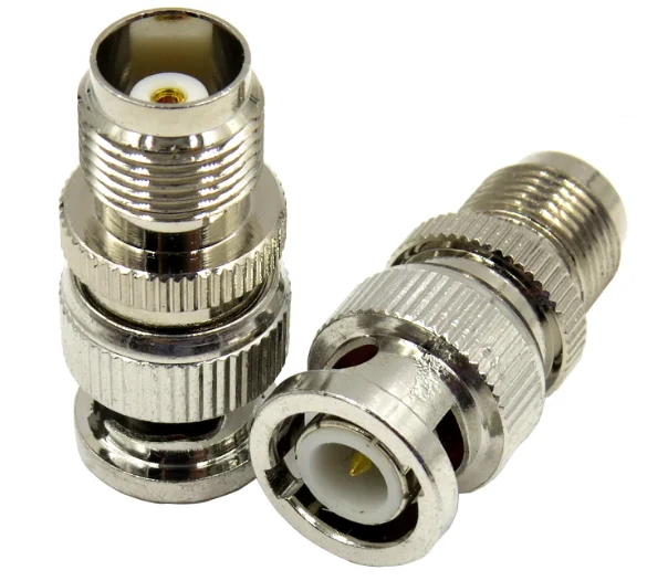 2pcs BNC Male Plug to TNC Female Jack  Straight  RF Adapter Coaxial Connectors