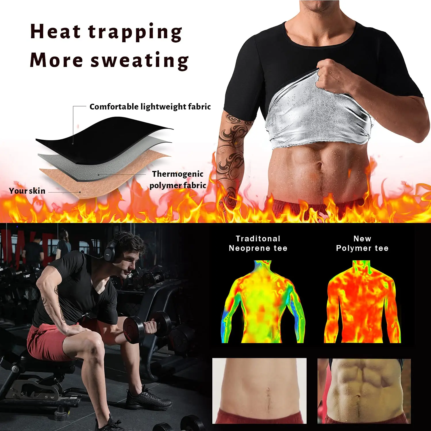 POP Men Sweat Sauna Body Shaper Vest Waist Trainer Slimming Tank Top Shapewear Corset Gym Underwear Men Fat Burn Workout Trimmer