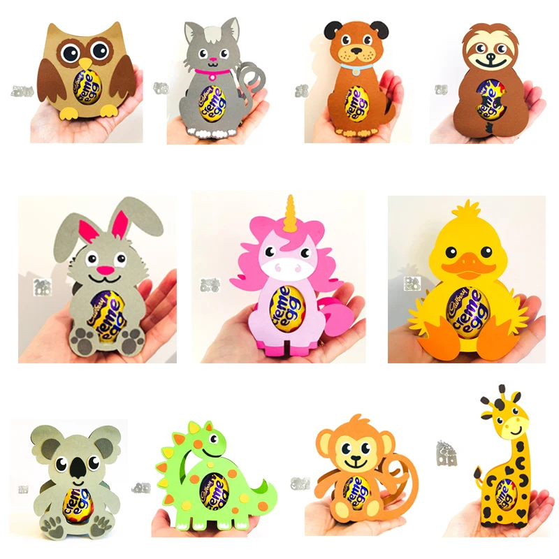 Miss Vintage Animal Easter Egg Box Metal Cut Dies Scrapbooking Stamp/Photo Album Decorative Embossing DIY Paper Cards