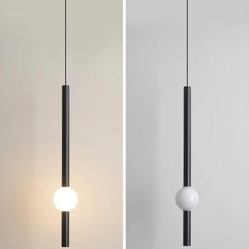 Modern LED Pendant Lights White/Black Hanging Lamps For Bar Restaurant Bedroom Bedside Living Room Minimalist Fixtures