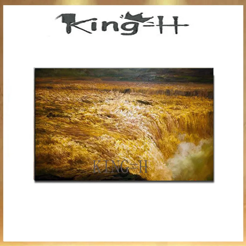 

Famous artists hand-painted realistic original Yellow River oil painting canvas collection art frameless painting decoration