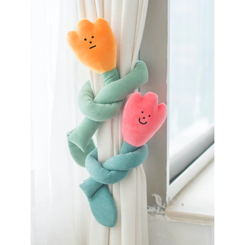 Tulip Curtain Cord Pillow Wrap Functional Plush Corduroy Funny Long Kids Baby Bed Protective Bumpers Doorknob Cover Home Decor