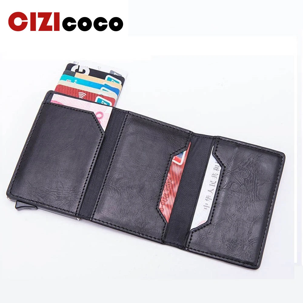 2019 New Style Credit Card Holder Business ID Card Holder With RFID Block Reading Magnetic Closure Card Cases Mini Zipper Wallet