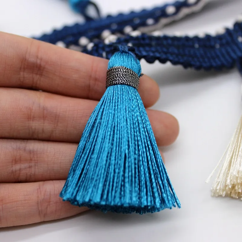 50CM100CM length 80MM Wide Curtain Fringe Trim Tassel Fringe Trimming lace DIY Latin Dress Stage Clothes Accessories Lace Ribbon