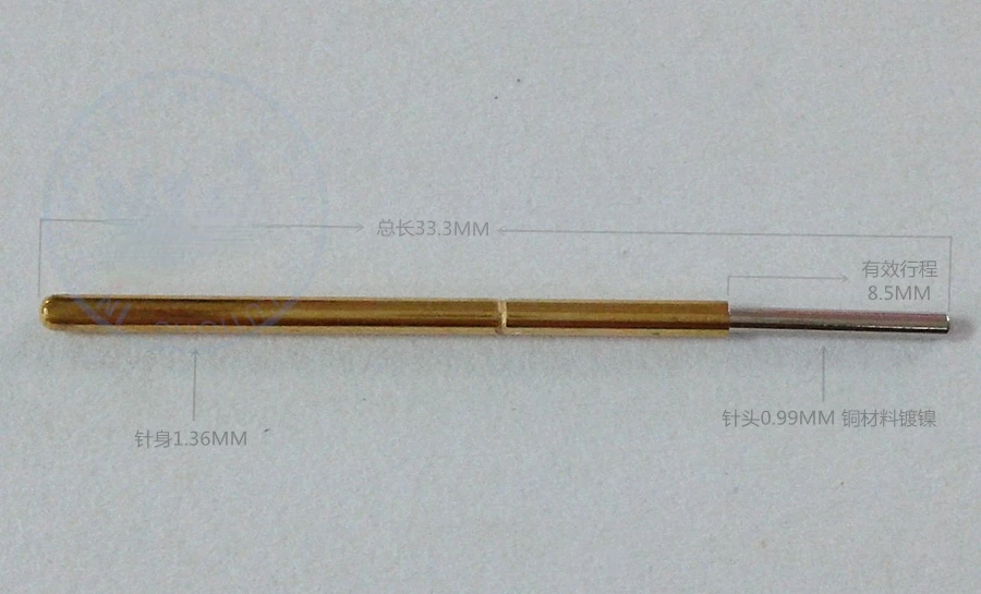 100Pcs 100mil sonda a testa tonda tic Test ago 1.7MM ago a testa tonda P100-J1 Pogo Pin 33MM sonda